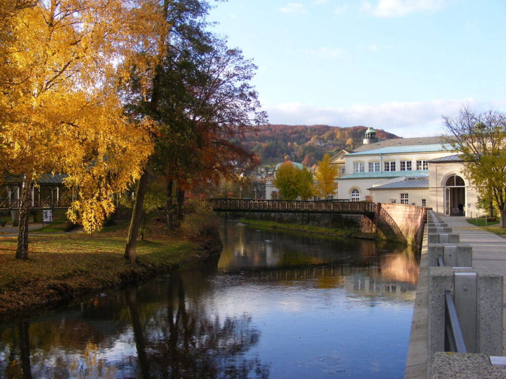 Fränkische Saale beim Regentenbau in Bad Kissingen