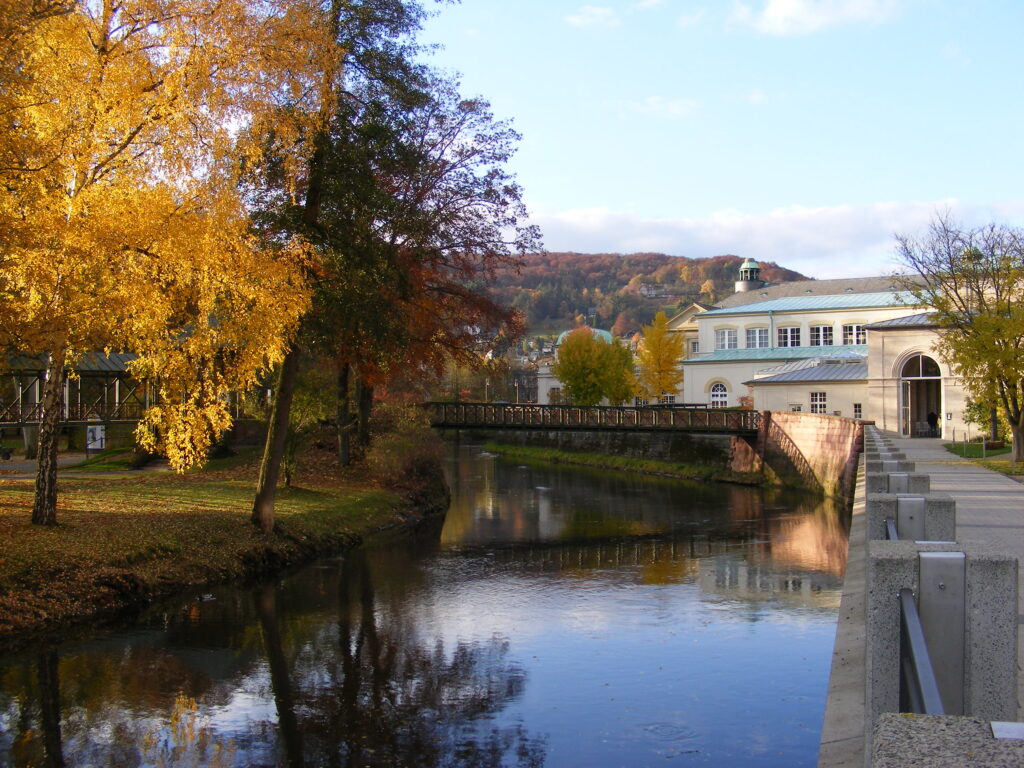 Fränkische Saale beim Regentenbau in Bad Kissingen