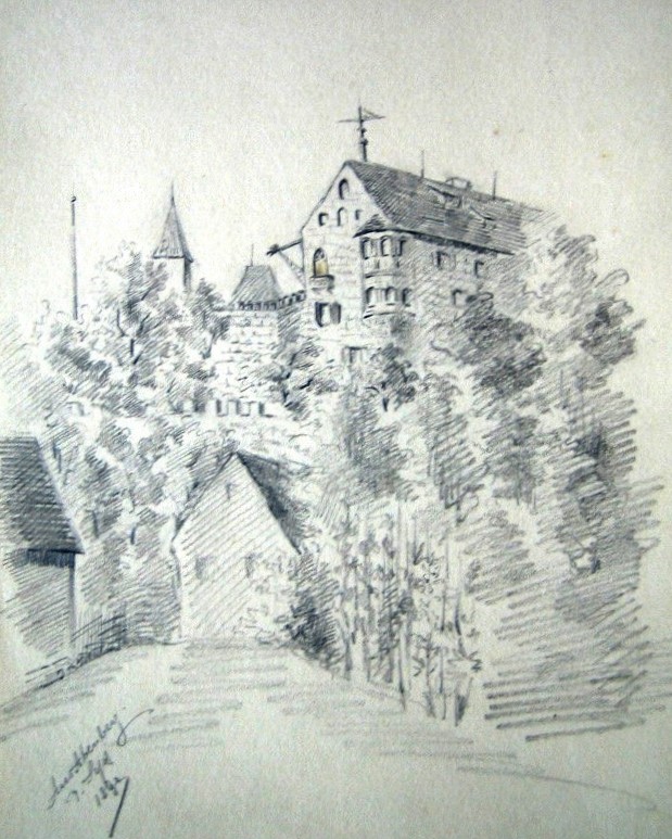 Historische Ansicht der Burg Abenberg