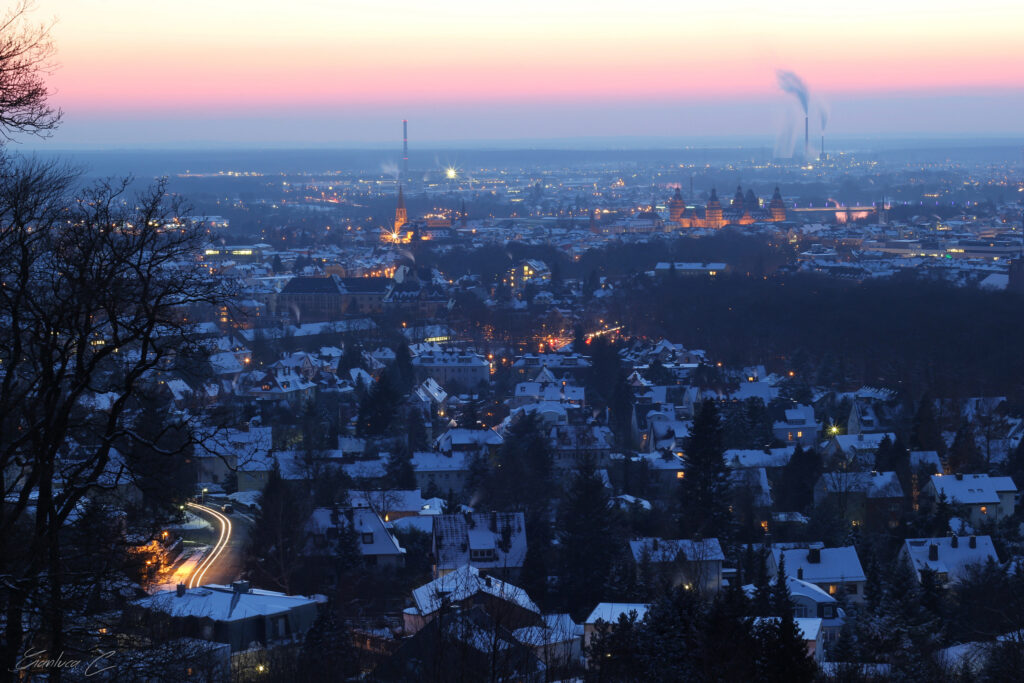 Winterliche Ansicht von Stockstadt am Main