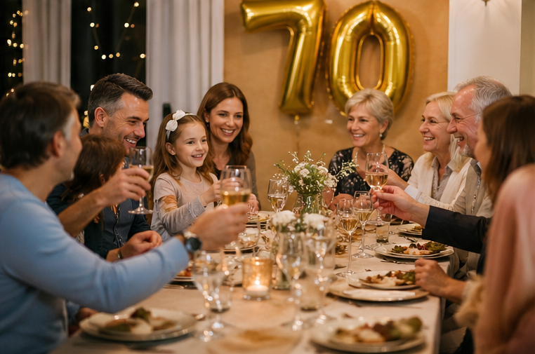 70. Geburtstag zuhause oder im Garten feiern mit Familie und Freunden