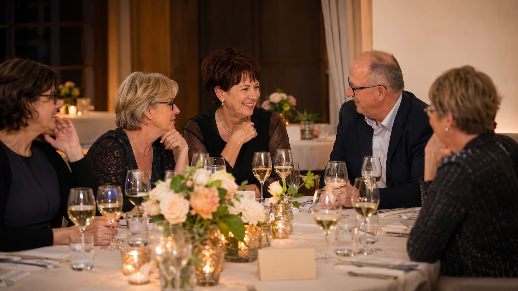 Entspannter Ablauf einer privaten Geburtstagsfeier mit Essen und Gesprächen