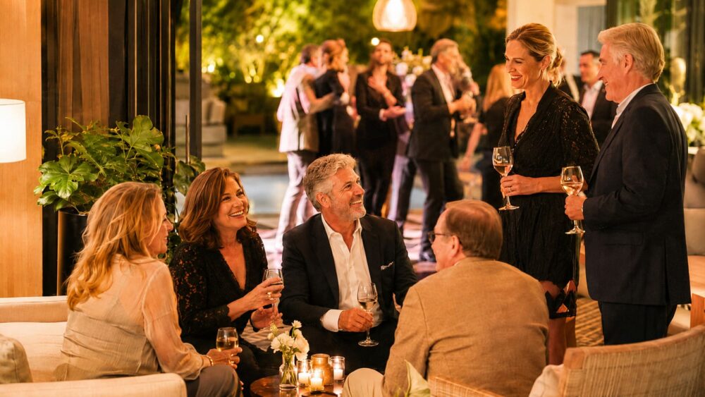 Geburtstagsfeier mit Lounge-Bereich für Gäste, die nicht tanzen