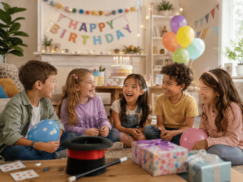 Kindergeburtstag stressfrei planen mit Spielen, Kuchen und Unterhaltung zu Hause