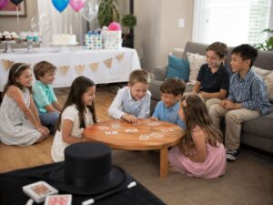 Programm für den Kindergeburtstag mit Spielen, Kuchen und ruhiger Unterhaltung zu Hause
