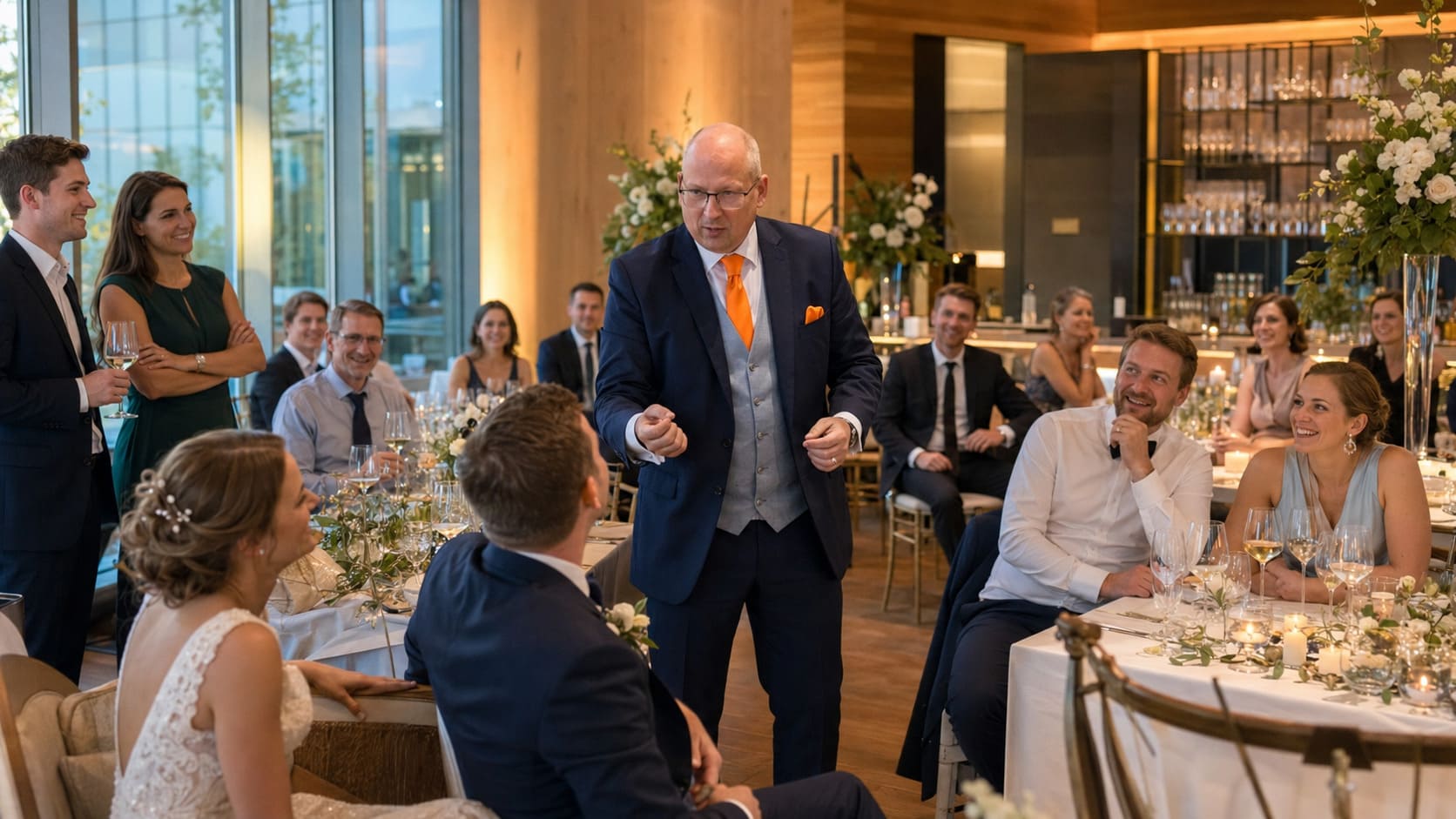 Festliches Restaurant am Abend für einen 60. Geburtstag