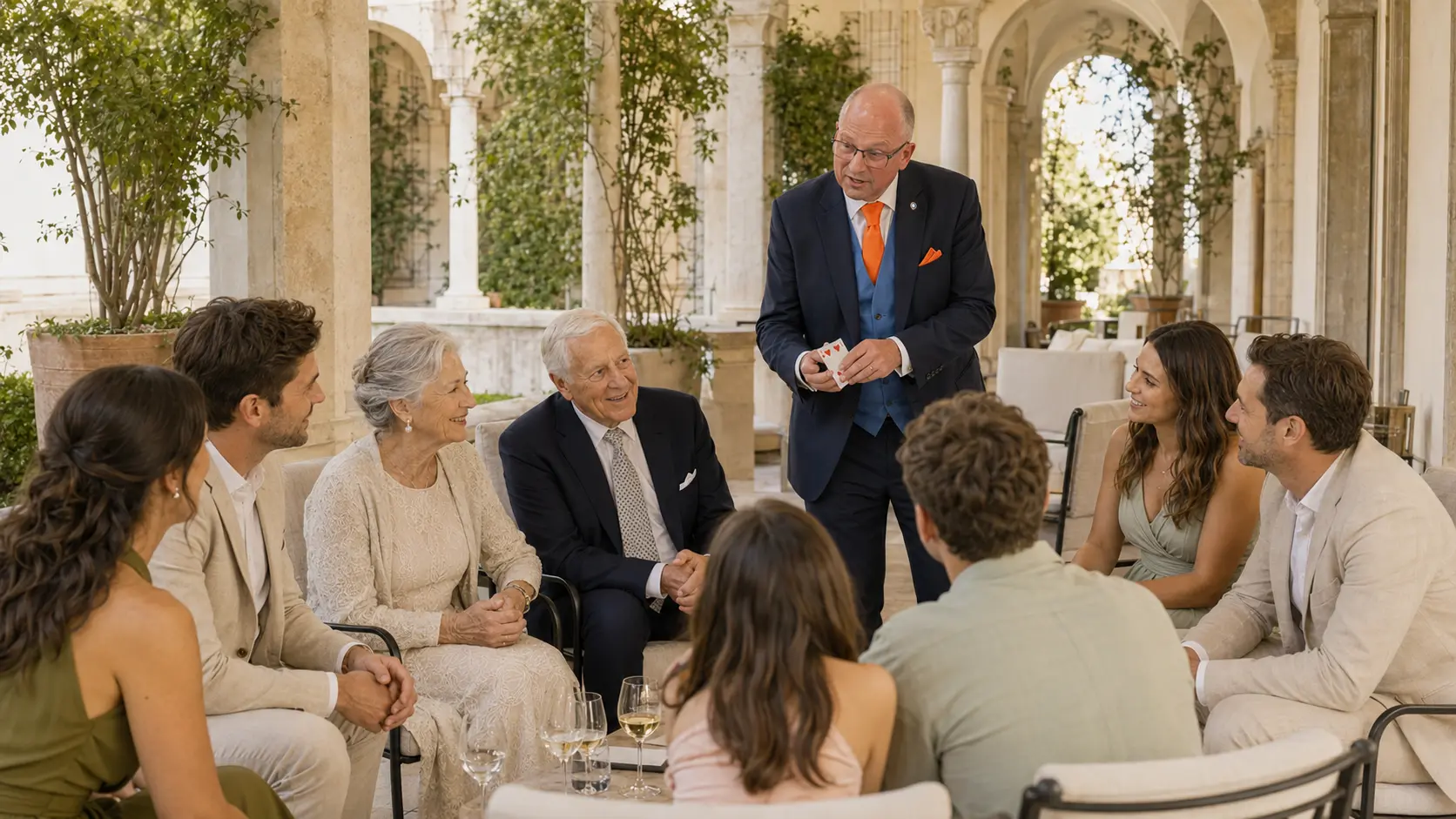 Close-up-Zauberei verbindet drei Generationen bei einer Goldenen Hochzeit
