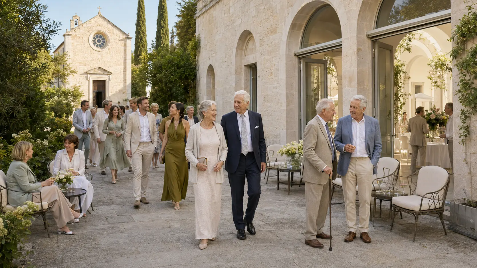 Kurzer barrierearmer Weg vom persönlichen Segen zur Feier der Goldenen Hochzeit