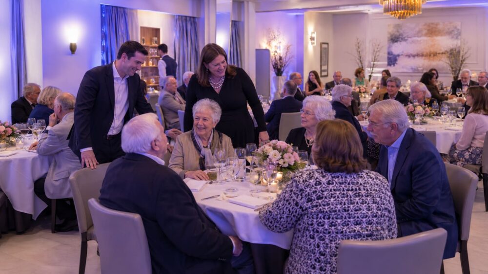 Persönlicher Ausklang einer gelungenen Überraschungsfeier zum runden Geburtstag